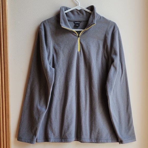 Eddie Bauer Gray Quarter Zip Fleece Pullover Size XL - Picture 7 of 15